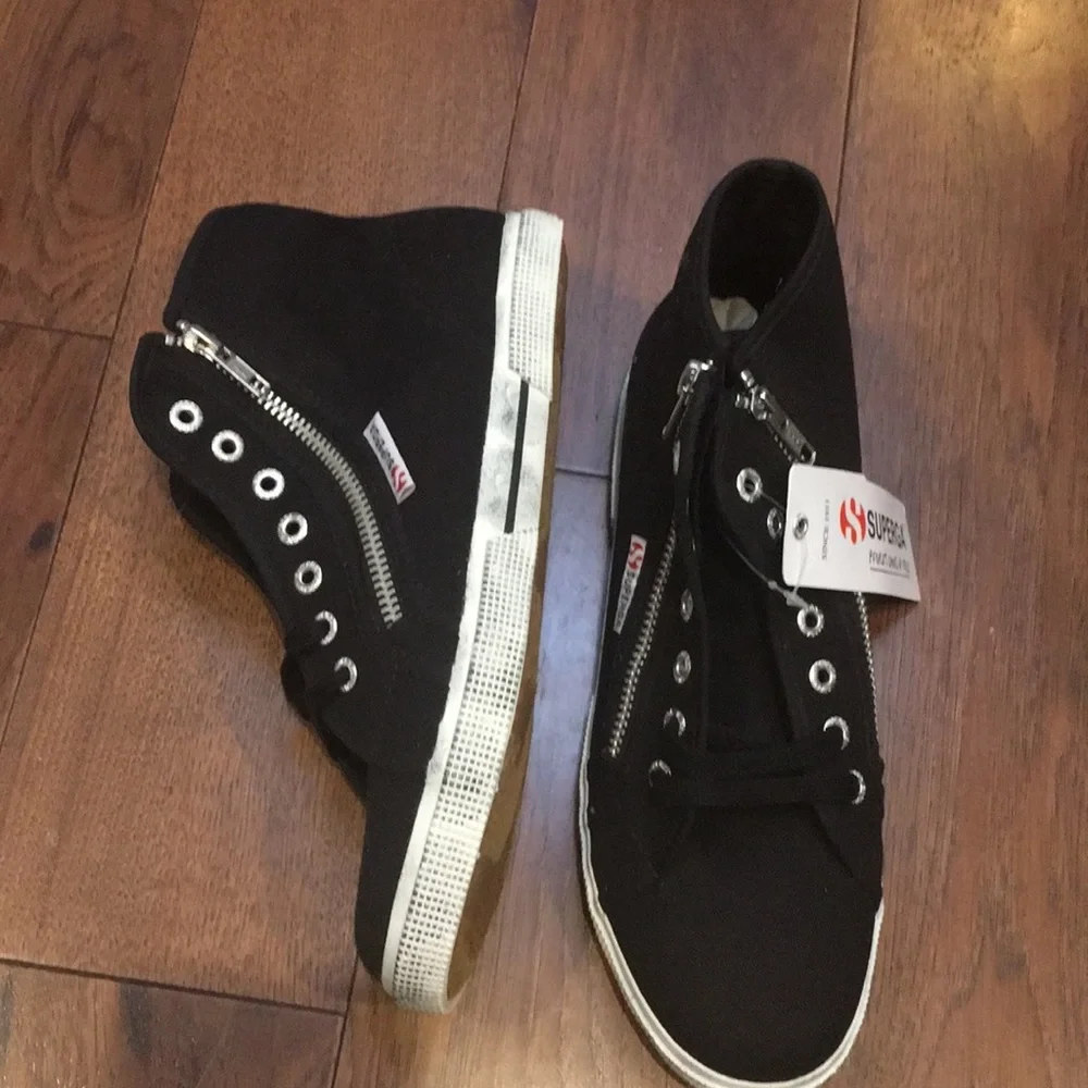 SUPERGA BLACK SNEAKERS, Great condition, size 9 womens - Picture 7 of 7